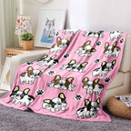 1pc Cute Cartoon Bulldog Print Blanket, Flannel Blanket, Soft Warm Throw Blanket Nap Blanket For Couch Sofa Office Bed Camping Travel, Multi-purpose Gift Blanket For All Season