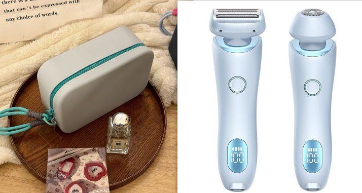2 In 1 Hair Removal Epilator USB Rechargeable Trimmer Women Body Razor Face Leg Armpit Bikini Hand Pubic Shaver Hair Remover Pi-Mart