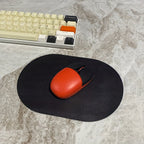 [Small Solid Color Mouse Pad] Oval Small Mouse Pad Single-sided Solid Color Universal Non-slip Pad Mouse Pad Suitable For Laptop Office Faux Leather Gaming Mouse Pad Lootquake LLC