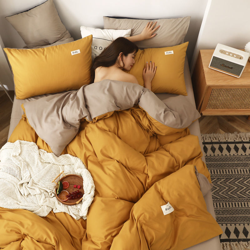 Skin-friendly Brushed Duvet Cover Bedding Four-piece Set Pi-Mart