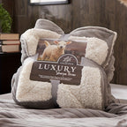 1pc Cozy Double Layer Sherpa Blanket for All Seasons - Perfect for Bed, Sofa, Camping and More!