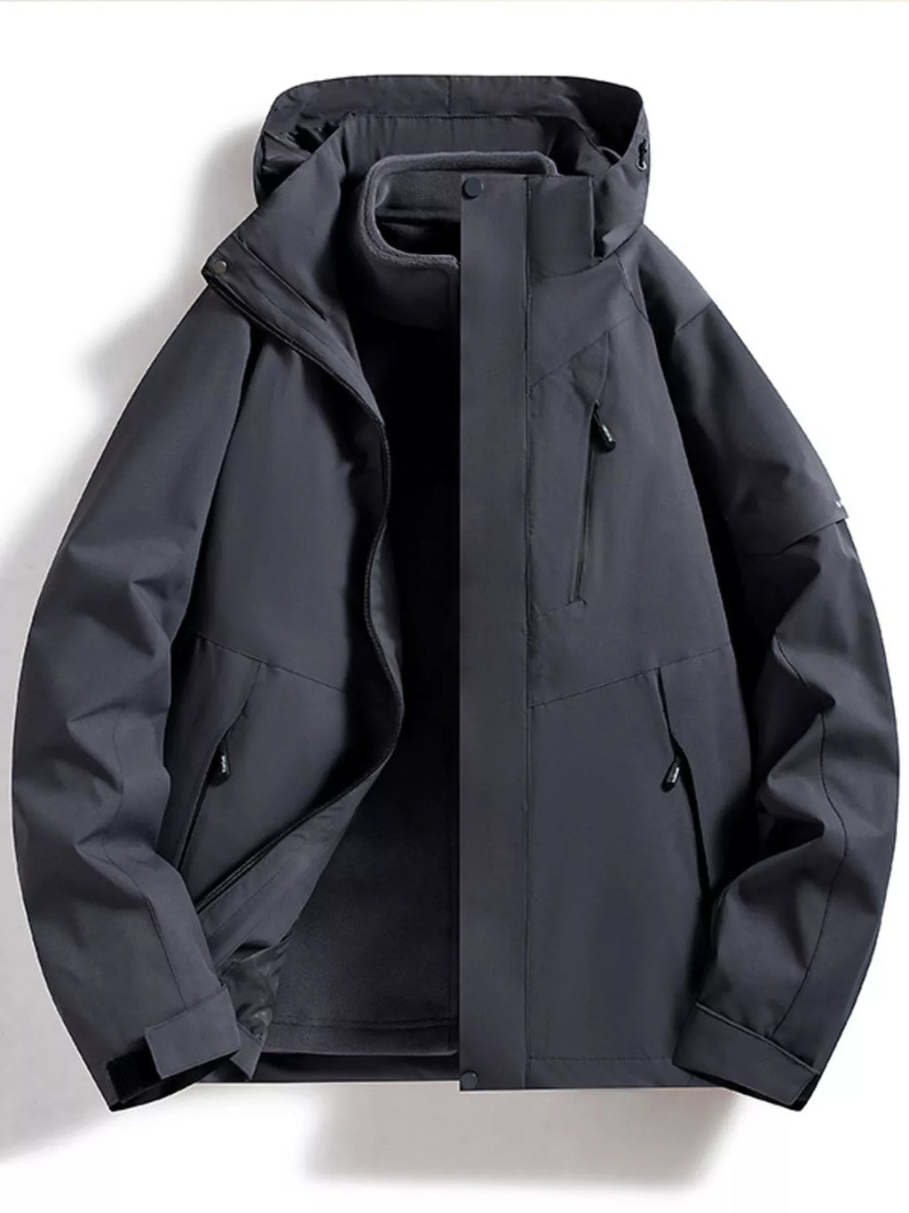 AquaGuard Men's All-Weather Zip Hoodie Plus Sizes THRIXINE