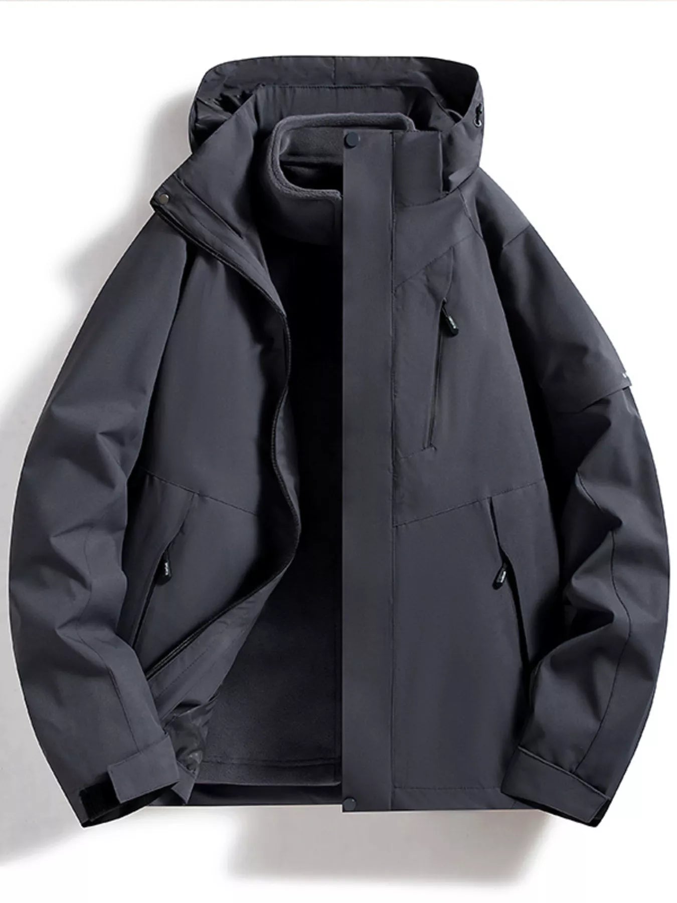 AquaGuard Men's All-Weather Zip Hoodie Plus Sizes THRIXINE