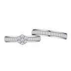Baguette Zircon Row Diamond Ring Women's Silver