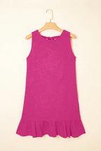 Ashleigh Blue Sleeveless Knot Backless Ruffle Hem Mini Dress
