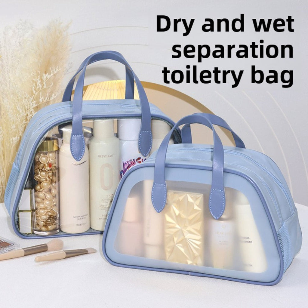 Wet and dry separation wash bag, portable waterproof bath swimming storage bag, business trip cosmetic bag, Transparent Cosmetic Bag, transparent makeup purse, - SJB-DIAMOND ELITES