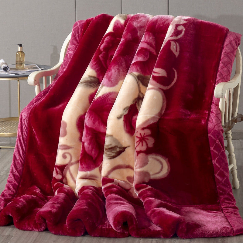 Blanket Quilt Winter Double Sided Warmth Extra Thick Flannel Pi-Mart