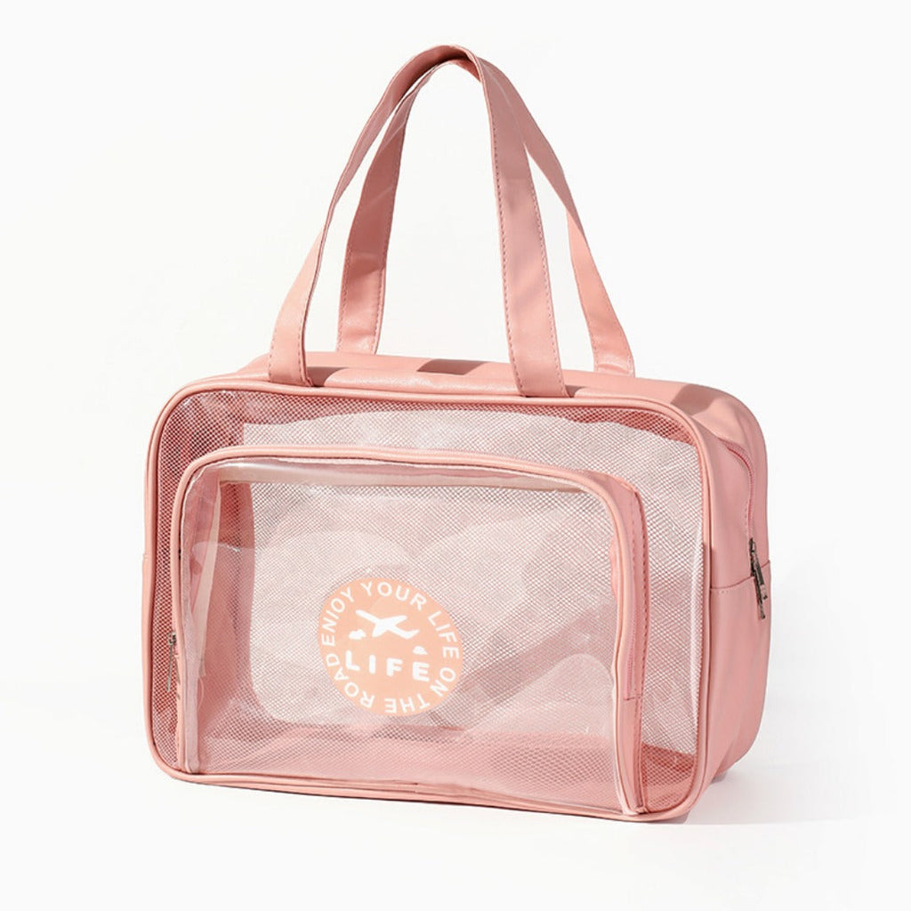 Large Capacity Transparent Wash Bag, Swimming Fitness Bath Bag, Cosmetics Storage Bag, Wet and Dry Separation Hand Shoulder Travel Bag for College Dorm Camp GymTransparent Cosmetic Bag, - SJB-DIAMOND ELITES