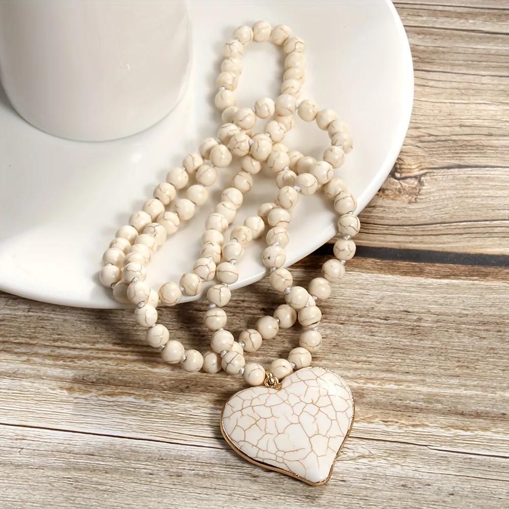 Vintage Ethnic Style Handmade Knotted Beaded Necklace Pi-Mart