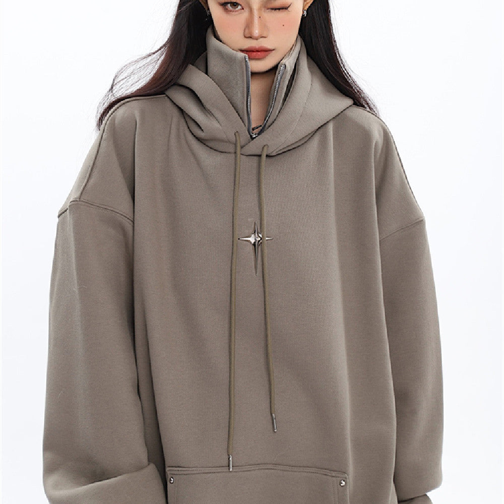 Design Inspired Metal Hooded Hoodie Pi-Mart
