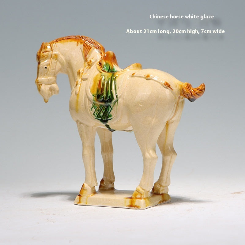 Tang Sancai New Chinese Style Ceramic Horse Study Living Room Hallway Horse Ornament Lootquake LLC