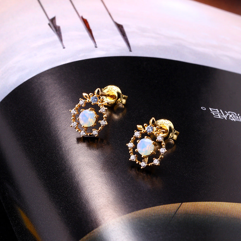 Women's Zircon Anti Allergy Earrings Pi-Mart