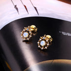 Women's Zircon Anti Allergy Earrings Pi-Mart