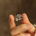Jewelry Shining Love Wish Bone Stacking Ring Pi-Mart