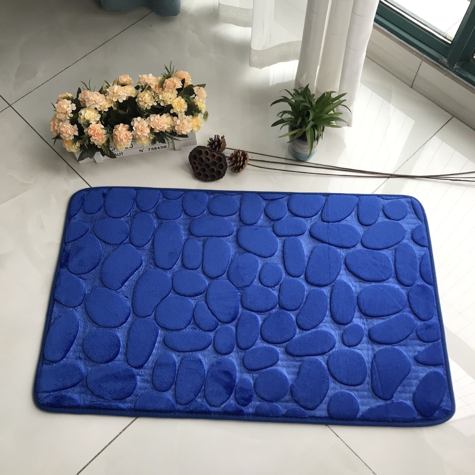 Absorbent Non-slip Stone Embossed Carpet Floor Mat Pi-Mart