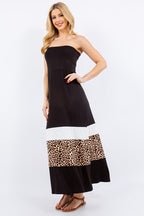 Women Full Size Leopard Print Color Maxi Dress Plus Size Trendy & Modern Long Dress