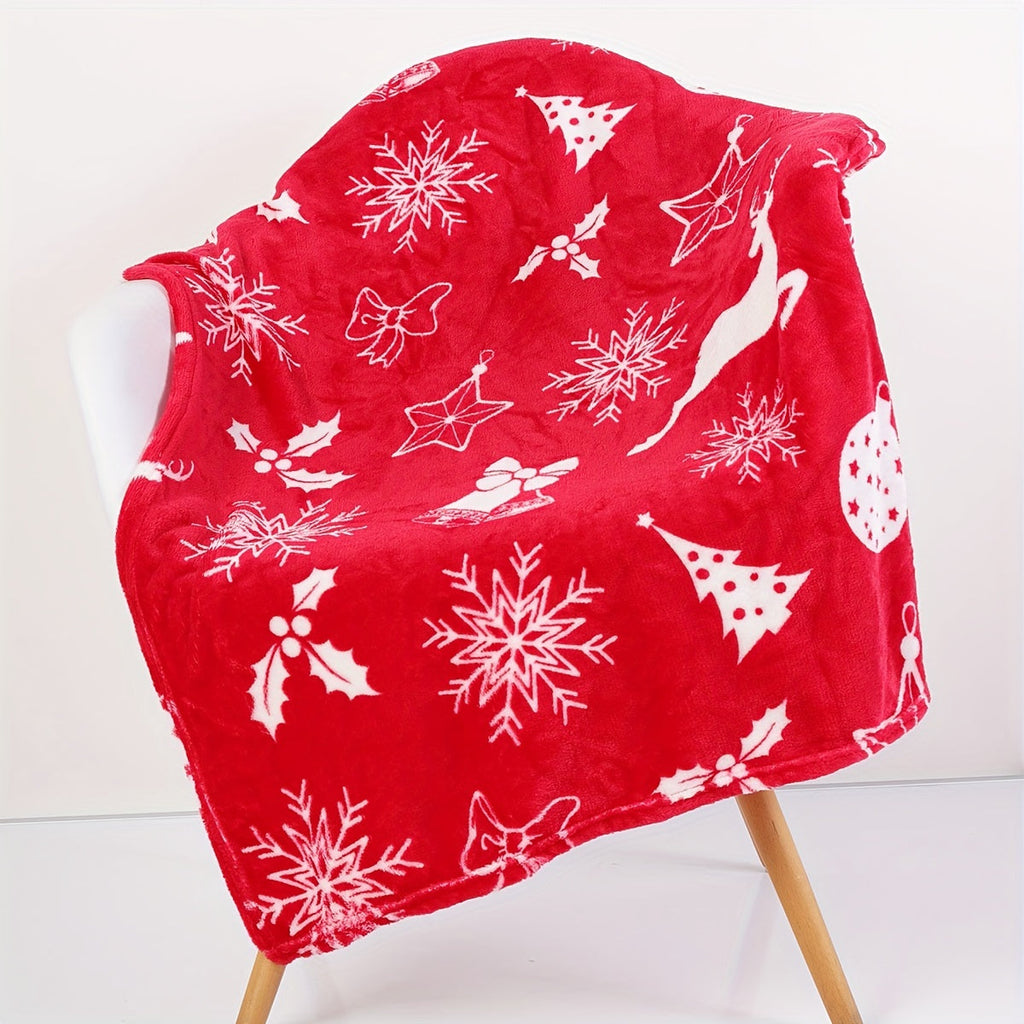 1pc Christmas Plush Bed Blanket, Soft Comfortable Blanket For Sofa Office Bed Camping Travelling Christmas Gift Lootquake LLC