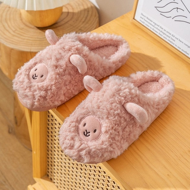 Plush Bedroom Cotton Fluffy Slippers Pi-Mart