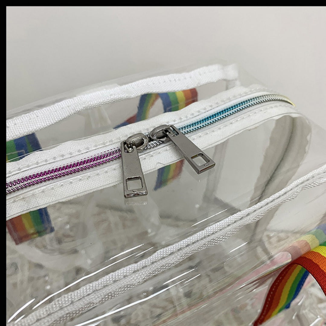 Waterproof PVC Backpack Purse with Clear Design, Durable and Stylish, Perfect for Travel, School, and Everyday Use School Bag Summer Waterproof PVC Beach Bag - SJB-DIAMOND ELITES