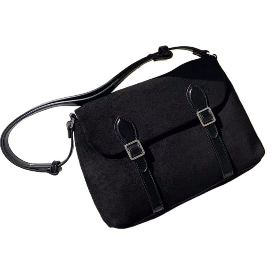 Mailman bag female, suede retro matte crossbody, shoulder crossbody bag - SJB-DIAMOND ELITES