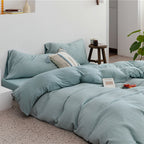 Tianzhu Cotton Nude Sleeping Four-piece Set 100 Cotton Simple Knitted Quilt Cover Bedding Pi-Mart