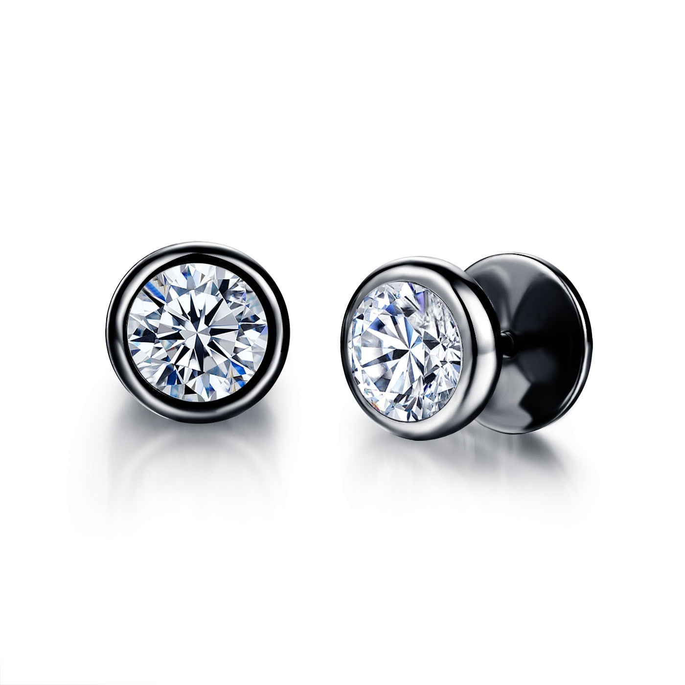 Small Black Punk Stud Earrings Pi-Mart