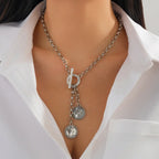 Vintage Ins Portrait Pendant Necklace Suit
