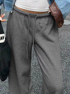 Wide Leg Drawstring Sweatpants THRIXINE