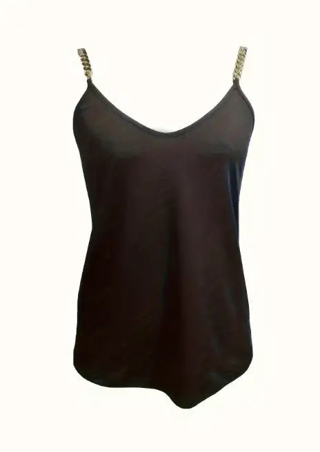 Ladies' Solid Color V-neck Chain Decoration Fashionable Camisole Vest - SJB-DIAMOND ELITES
