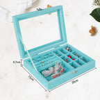 Flannel jewelry storage box, anti-oxidation transparent portable jewelry box, earrings, earrings, jewelry box. - SJB-DIAMOND ELITES