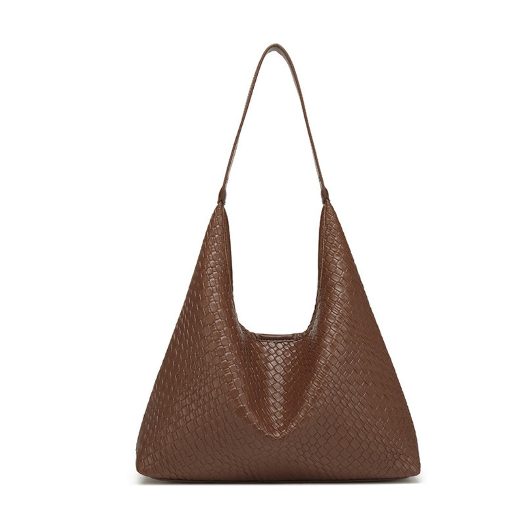 Soft leather woven hobo bag for women, tote bag for women, casual large capacity handheld shoulder bag, shoulder hobo purse - SJB-DIAMOND ELITES