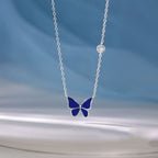 S925 Sliver Color-changed Butterfly Necklace Fashion Novelty Jewelry Pi-Mart