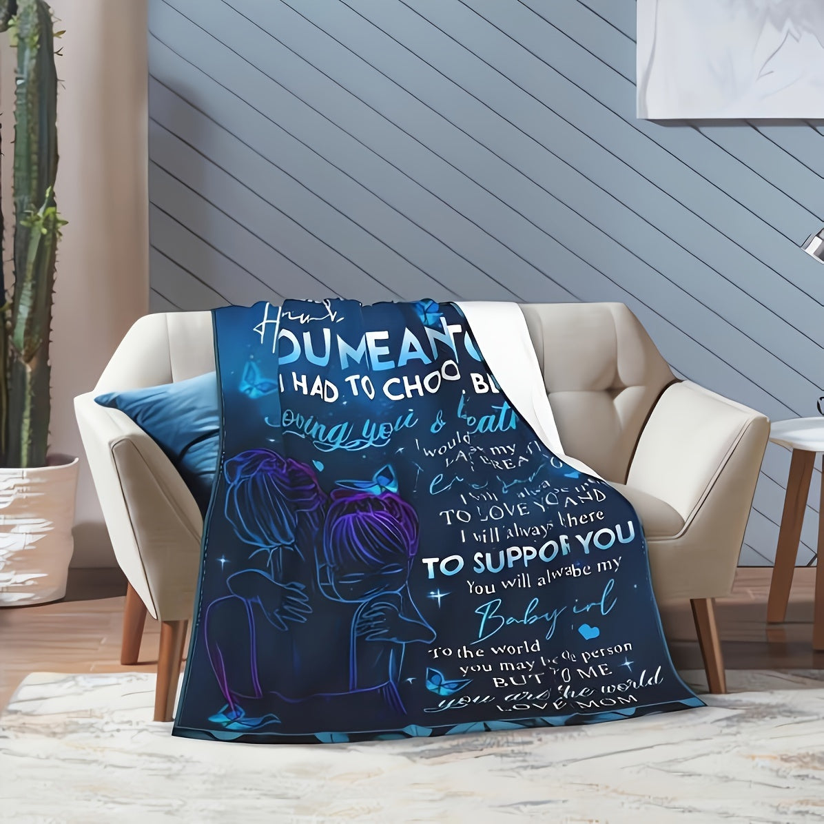 1pc Personalized Blanket - Soft, Cozy, and Heartfelt Gift for Daughter's Birthday, Graduation, and Wedding Celebrations Lootquake LLC