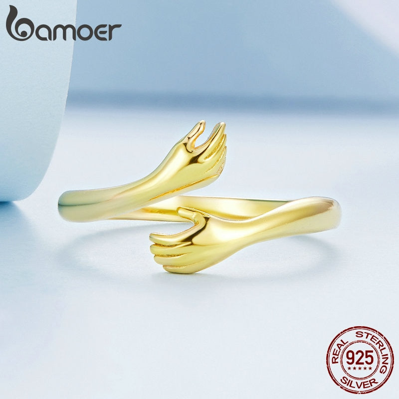 Sterling Silver Embrace Ring Hug Pi-Mart
