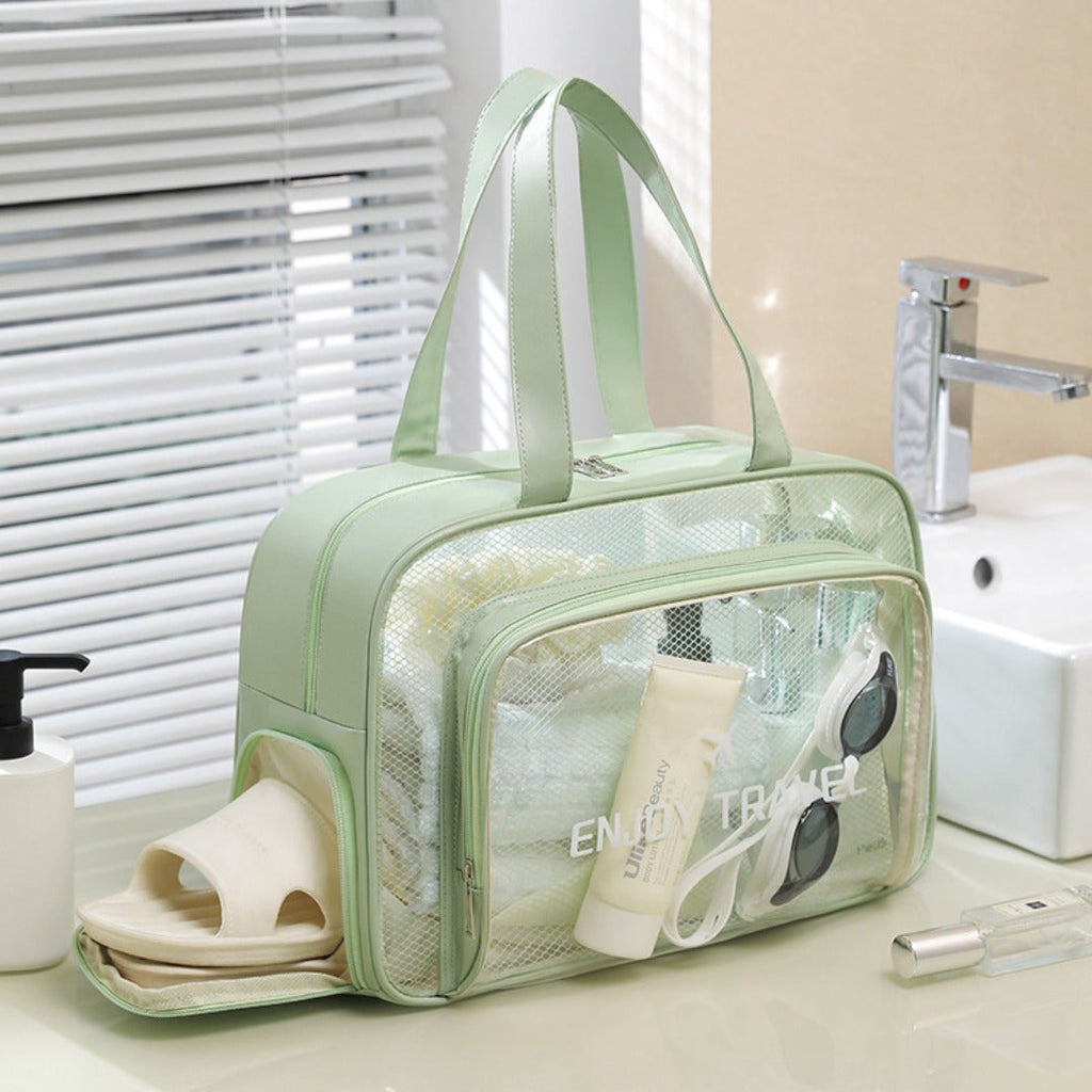 Waterproof beach bag, wet and dry separation fitness bag, toiletry bag, storage goggles, swimsuit swimming bag, Transparent Cosmetic Bag, - SJB-DIAMOND ELITES