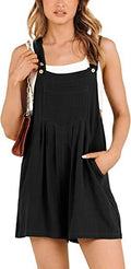 Women's Short Overalls Summer Casual Adjustable Strap Loose Short Bib Overalls Jumpsuit Rompers Pi-Mart