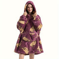 1pc Home Wearable Lazy Blanket Hooded Cold Wear Outdoor Cold Clothes Lazy Sweatshirt Soothing Fleece Thick Robe