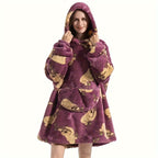 1pc Home Wearable Lazy Blanket Hooded Cold Wear Outdoor Cold Clothes Lazy Sweatshirt Soothing Fleece Thick Robe