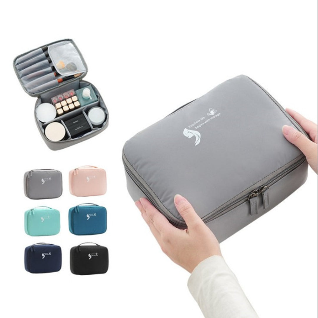 Lightweight makeup bags,Waterproof multi-functional portable toilet bag, anti-wrinkle large-capacity square cosmetic bag, makeup bag with compartments, - SJB-DIAMOND ELITES