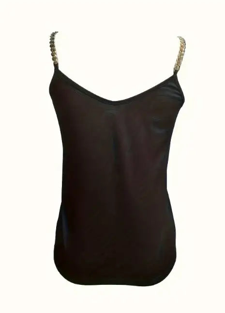Ladies' Solid Color V-neck Chain Decoration Fashionable Camisole Vest - SJB-DIAMOND ELITES