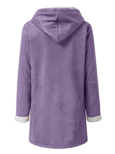 Full Size Pocketed Long Sleeve Hooded Toggle Jacket – Stylish & Functional Outerwear for Women Stevvex