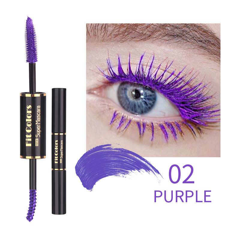 Double-headed Color Mascara Thick Curl More Than Waterproof Not Smudge White Eyebrow Dyeing Pi-Mart