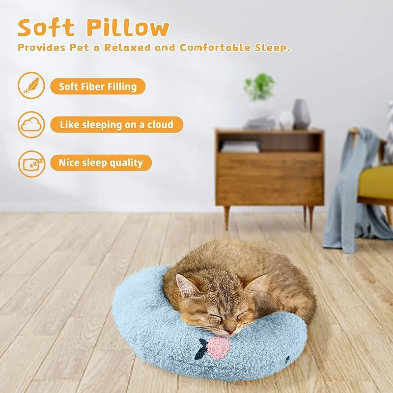 Little Pillow For Cats Fashion Neck Protector Deep Sleep Puppy U-Shaped Pillow Pets Pillow Kitten Headrest Dog Sleeping Pillow Pet Products Pi-Mart