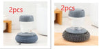 Kitchen Soap Dispensing Palm Brush Cleaner Push-type Brush Kitchen Detergent Tools Pi-Mart