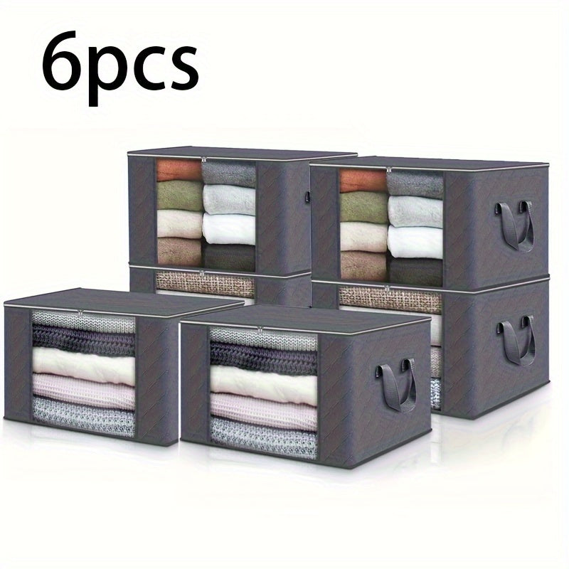 3/6PCS Durable & Stylish Foldable Storage Boxes - Large Capacity Blanket Organizers for Effortless Home Organization, Perfect in Bedrooms, Closets, Dorms, Spas & Wardrobes Lootquake LLC