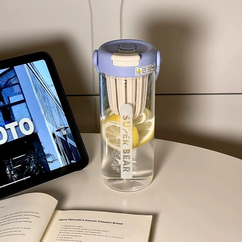 Glass Simple And Portable With Straw Cup Pi-Mart
