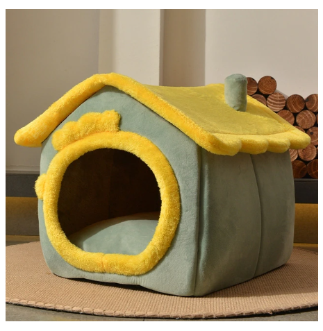 Foldable Dog House Pet Cat Bed Winter Dog Villa Sleep Kennel Removable Nest Warm Enclosed Cave Sofa Pets Supplies Pi-Mart