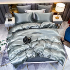 Satin Home Textile Quilt Cover Pillowcase Three-piece Set Pi-Mart