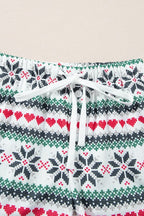 Christmas SLEIGH Top and Snowflake Shorts Set THRIXINE