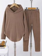 Textured Long Sleeve Hoodie and Pants Set THRIXINE
